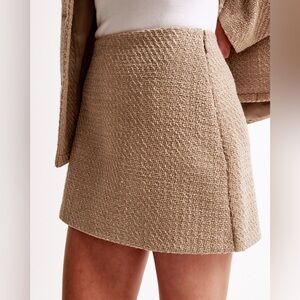 Abercrombie & Fitch Scarlett Tan Tweed Mini Skort